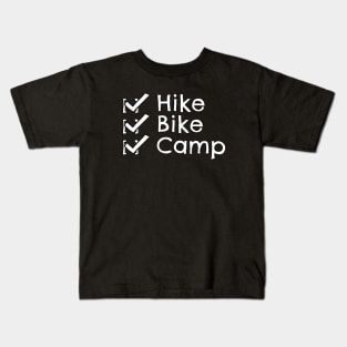 Hike Bike Camp Check Kids T-Shirt